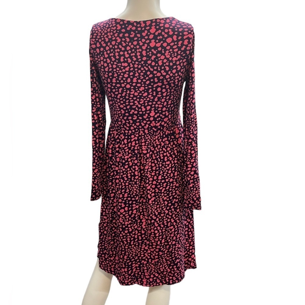 Joules Annalise Leopard Pink and Blue Henley Long Sleeve Dress Size 0 - Picture 5 of 12